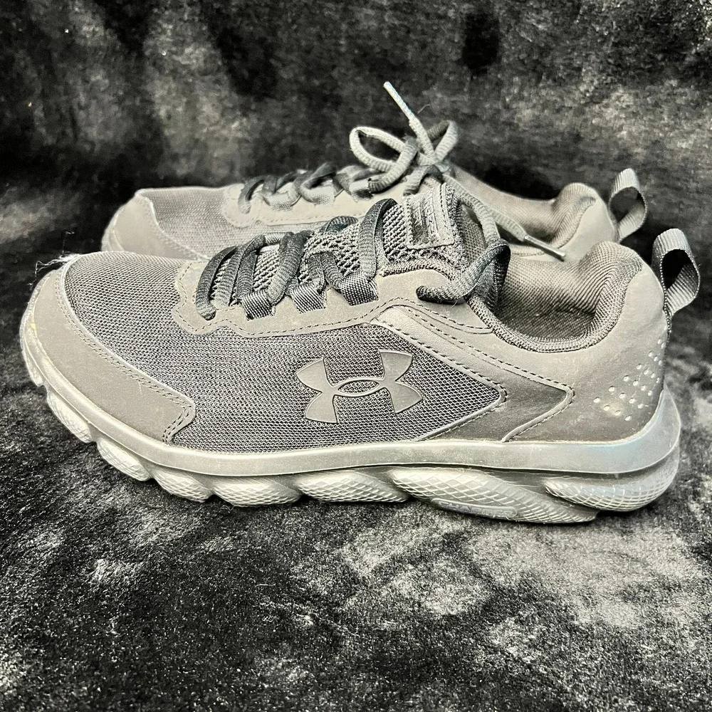 Under Armour Charged Assert 9 Wide Womens 9 D Running Shoes Black Mesh Sneaker‎